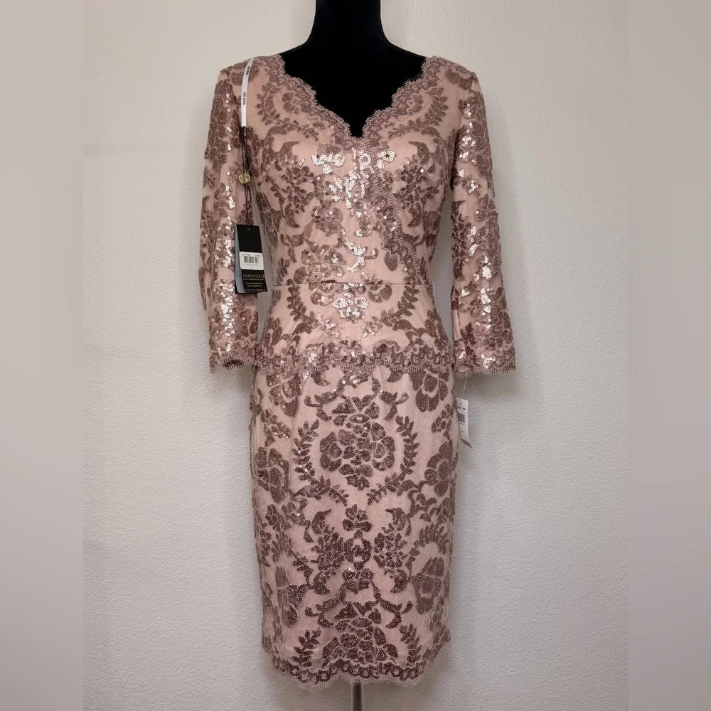 NWT Tadashi Shoji ALT1736M Lace Sequin Dress – Size 4